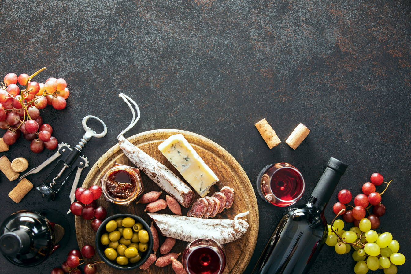 Wine Tasting Set with a Charcuterie Board